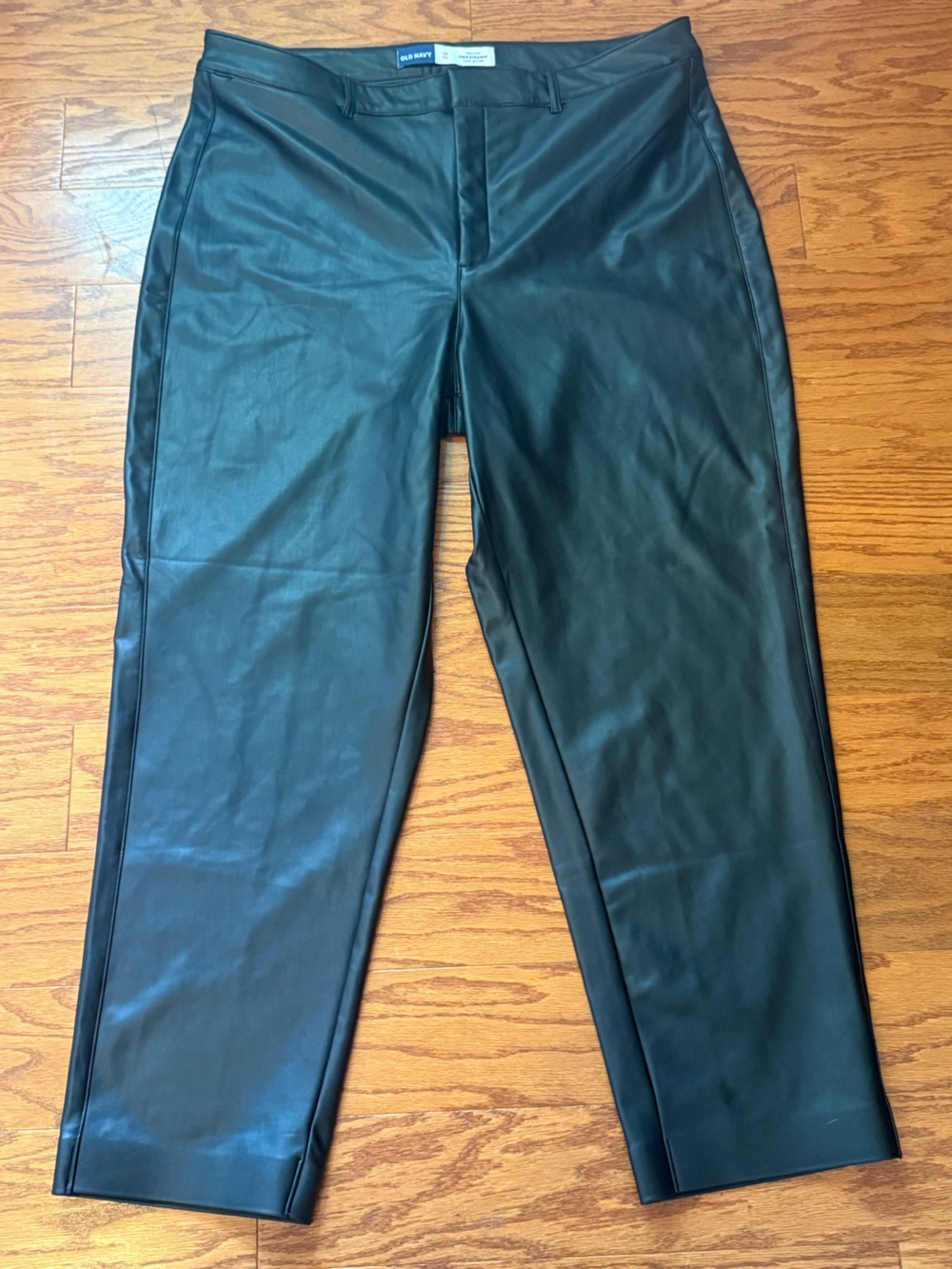 High-Waisted Faux-Leather Boot-Cut‎ Ankle Pants Sz 18 Tall EUC